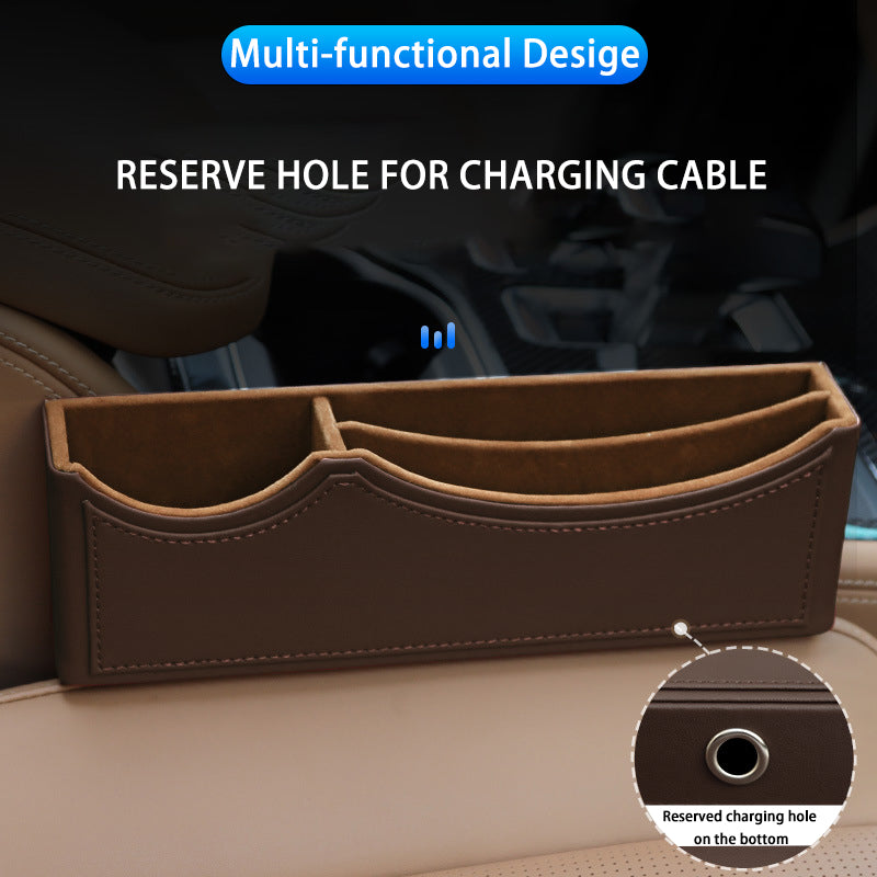 Car Seat Gap Filler Organizer, Custom For All Cars, Luxury Car Seat Side Organizer - Seat Gap Storage Box & Seat Clearance Storage Organizer - Delicate Leather