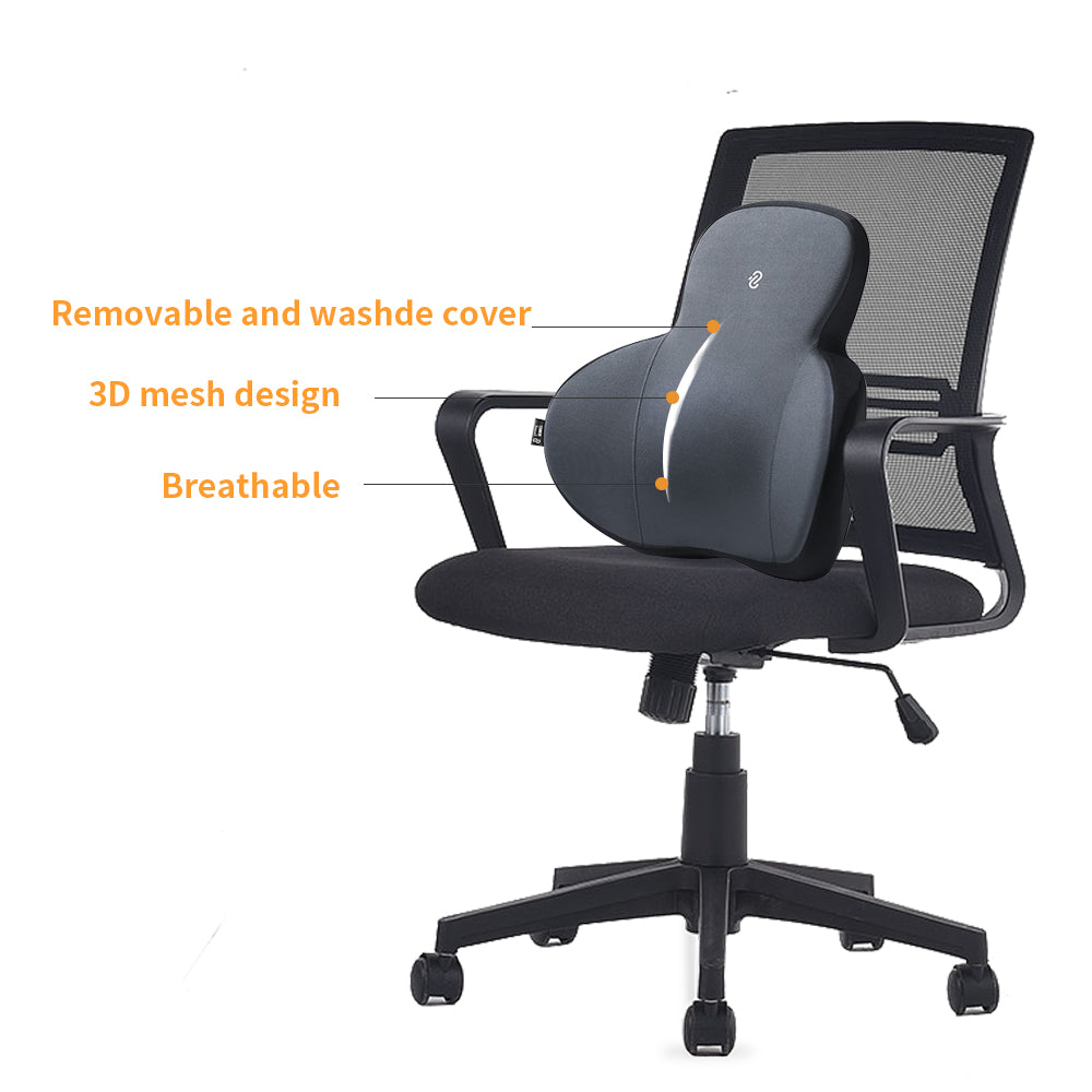 Car Headrest Back Brace Massager and Ergonomic Lumbar Support Pillow - Delicate Leather
