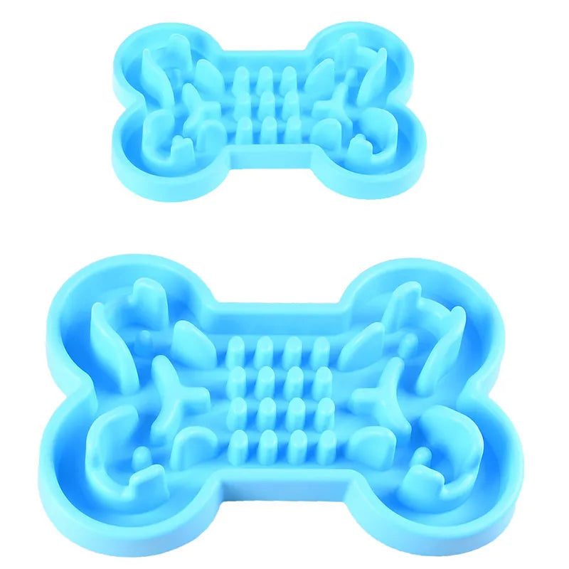 Pet Dog Bowl Healthy Soft rubber Slow Food Feeder Anti-Slip Anti-Gulping Choke travel bowl for Cat dog Food feeding slow feeder - Delicate Leather