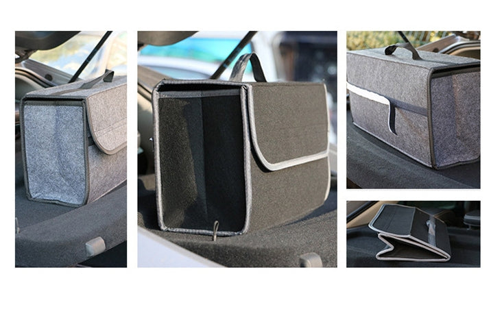 Car Trunk Felt Bag - Multi-Size Foldable Car Storage Bag and Glove Box Sundries Organizer - Delicate Leather