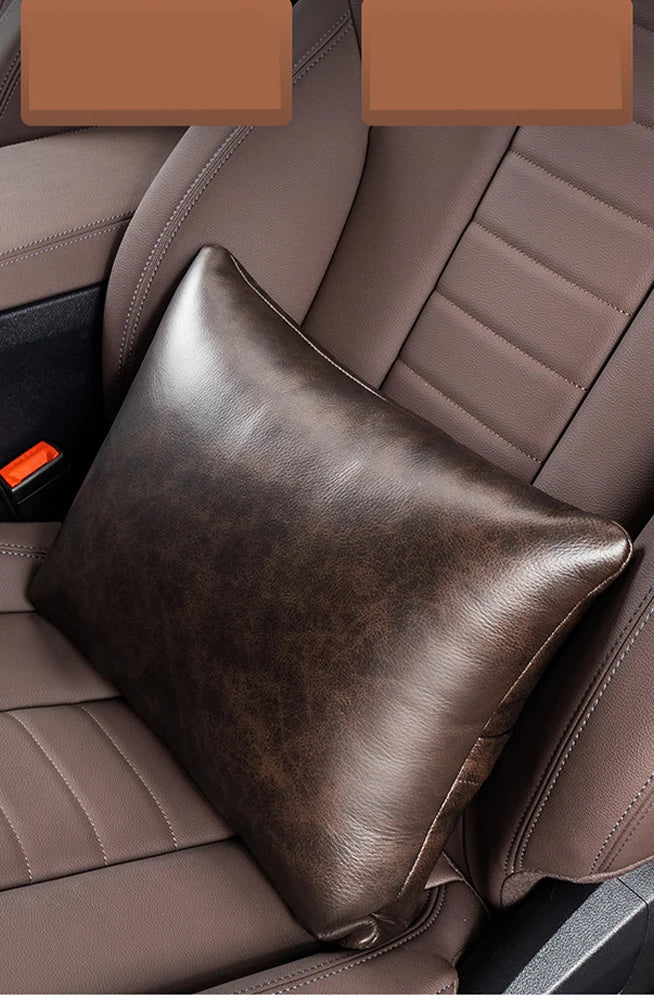 Discover Exceptional Luxury in our Brand New High-Quality Leather Full Set Car Seat Headrest Neck Pillow - Delicate Leather