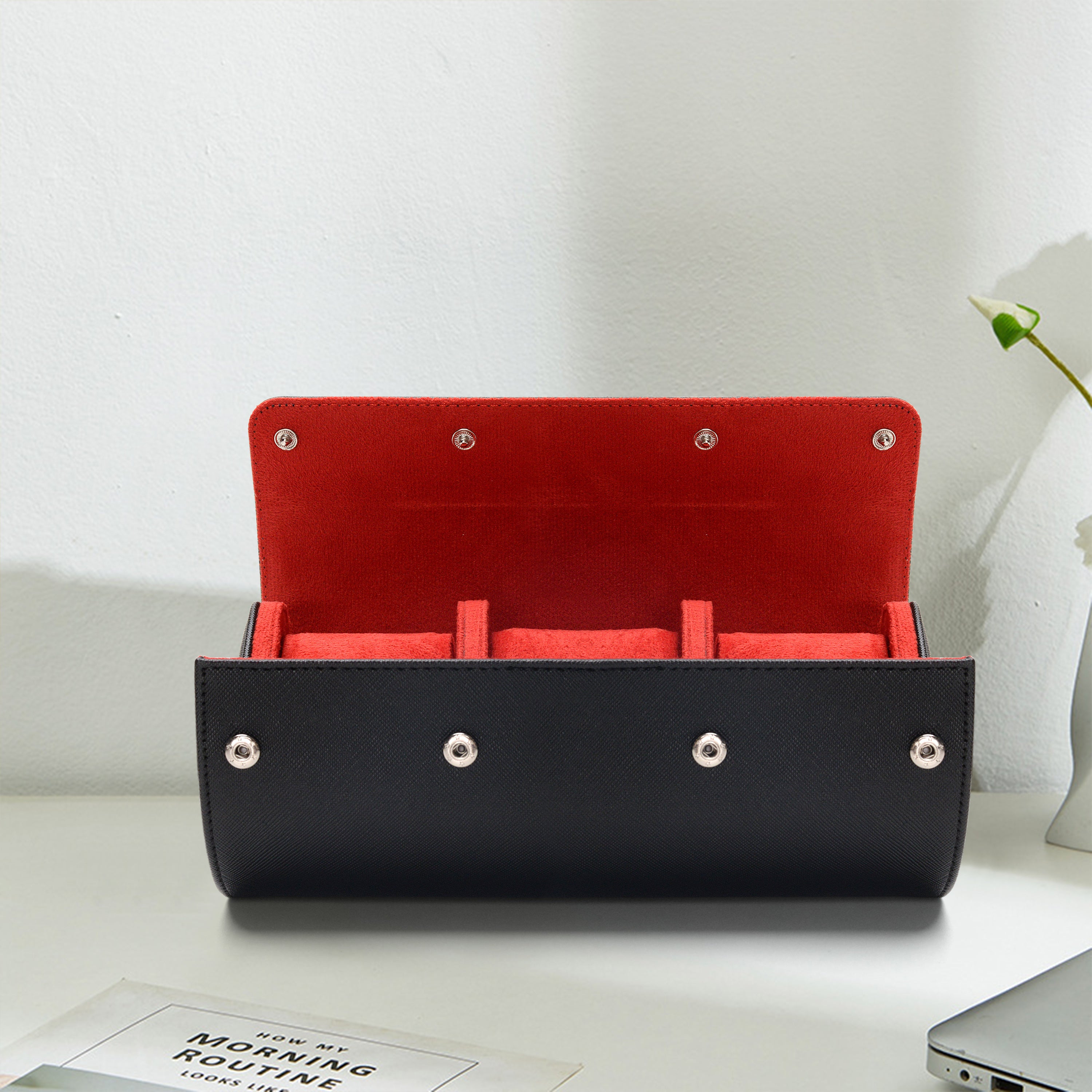 Customized High-Quality PU Leather Watch Organizer Box - 1, 2, 3 Slots Mechanical Watch Display Box Travel Portable Watch Case - Delicate Leather