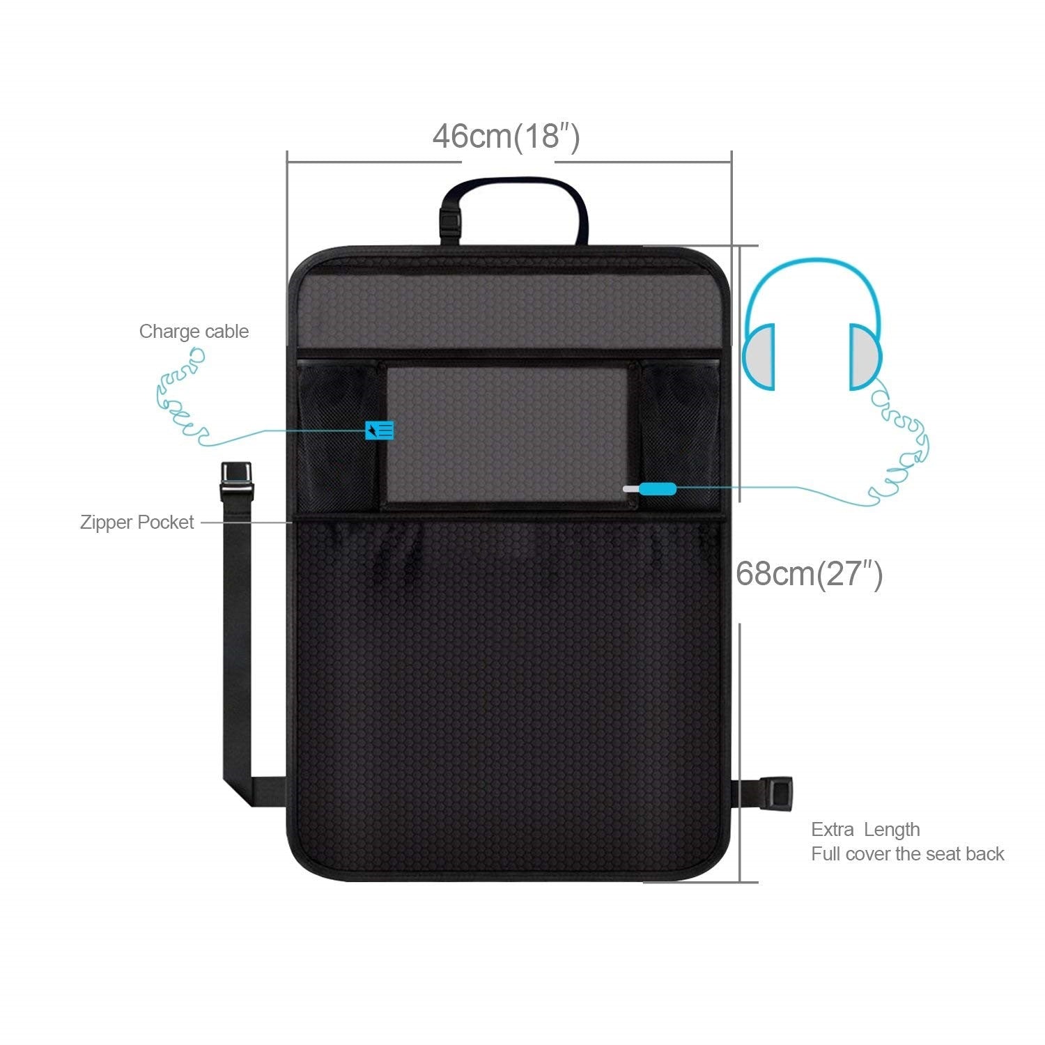 Foldable Waterproof Car Trash Can with Cup Holder | Delicate Leather - Delicate Leather