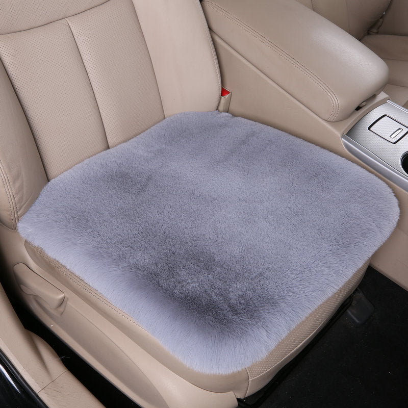 Luxury 9-Piece Set Fur Car Seat Cover Cushion with Neck Pillow for Winter - Delicate Leather