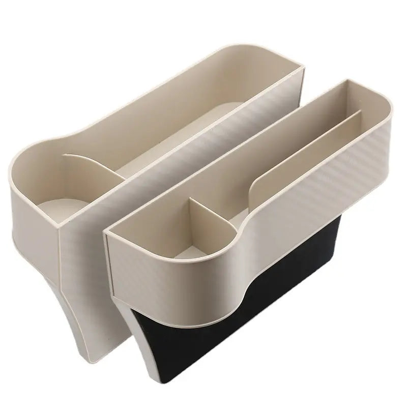 Car Seat Gap Filler Organizer, Custom For All Cars, Seat Center Control Slot Storage Bag with Cup Holder - Car Slot Storage Box Organizer & Interior Accessories - Delicate Leather