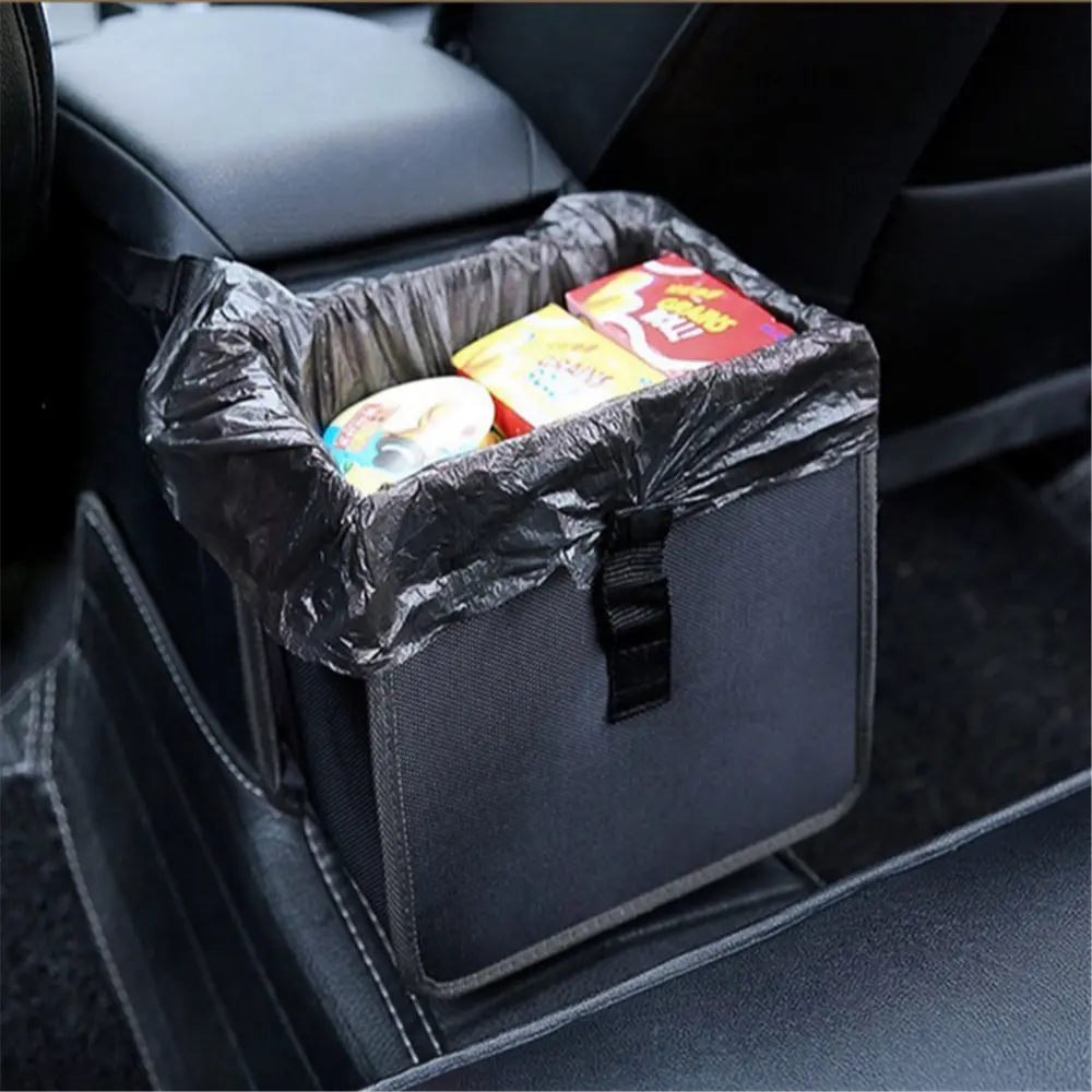 Car Accessories Organizers Garbage Can Portable Waterproof Litter Hanging Seat Trash Bin - Delicate Leather