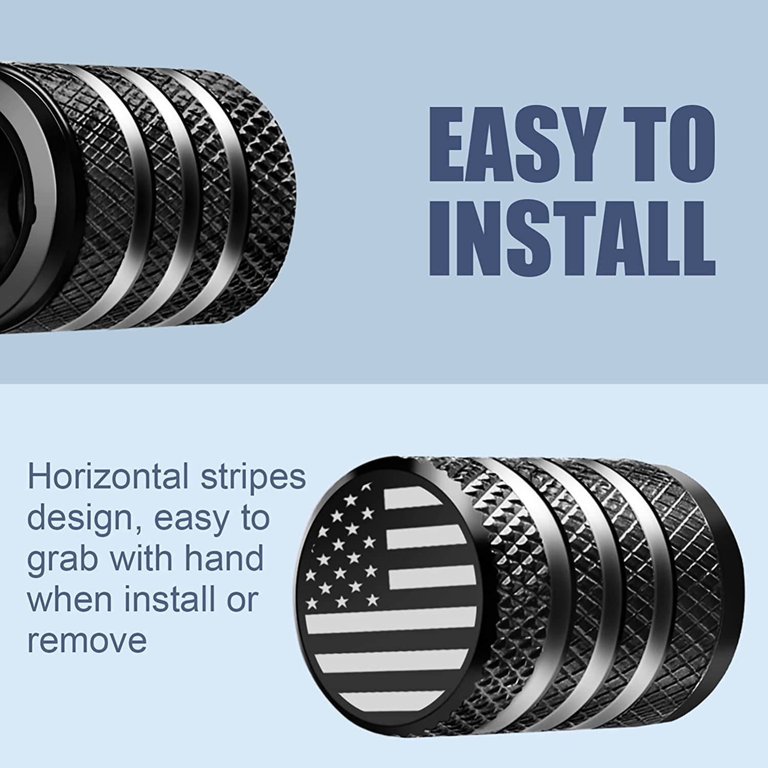 American Flag Plastic Liner Corrosion Resistant Leak-Proof Metal Tire Valve Stem Cap Cover Tire Air Cap for Car Truck Motor - Delicate Leather