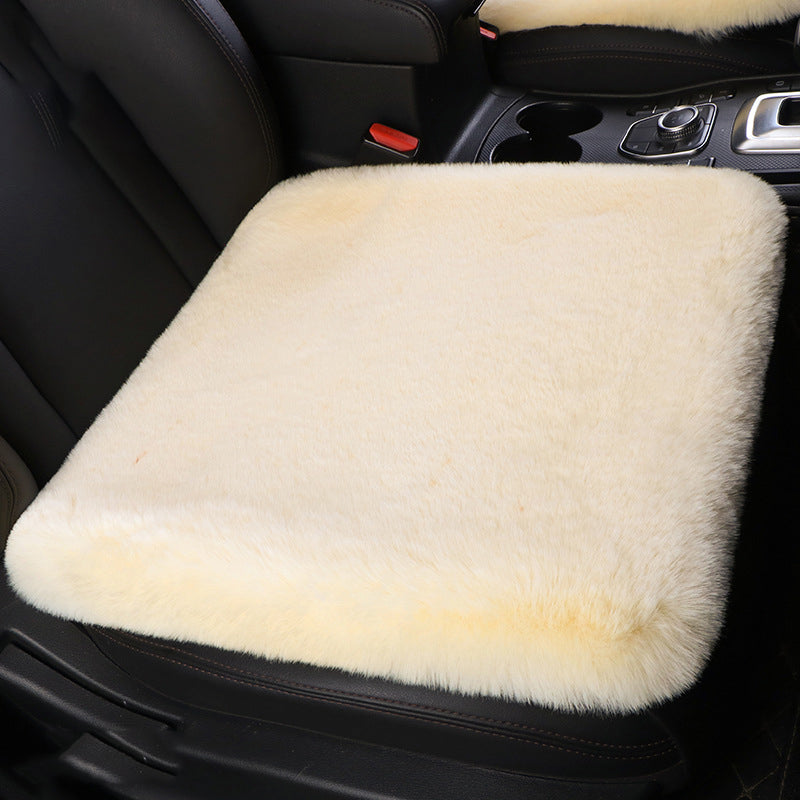 Luxury 9-Piece Set Fur Car Seat Cover Cushion with Neck Pillow for Winter - Delicate Leather