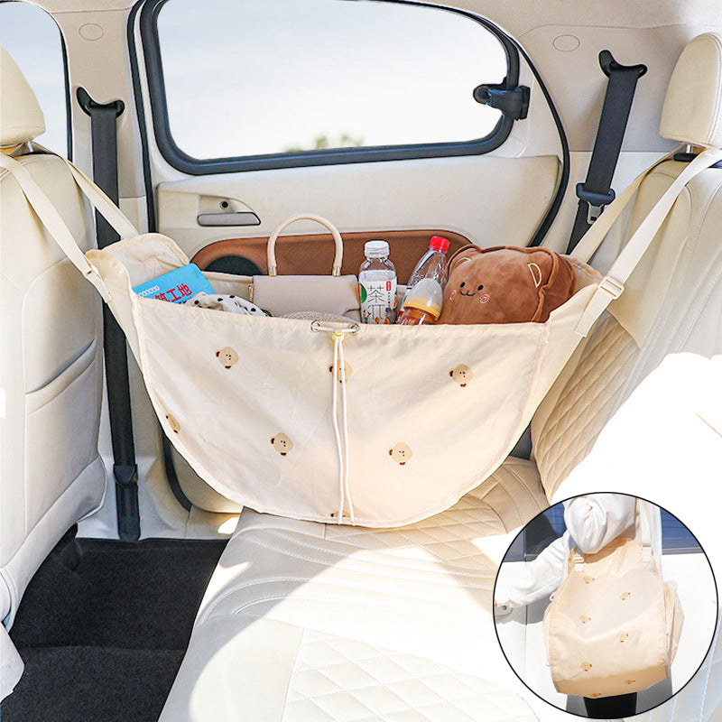 Multifunction Kids Toy Sundries Tote Bag Organizer - Car Seat Travel Bag and Car Seat Storage Bags - Delicate Leather