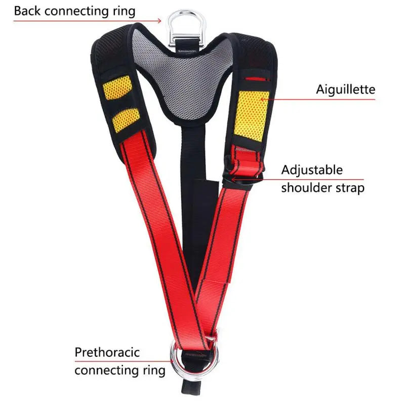 Advanced Full-Body Climbing Harness - Premium Safety Belt for Mountaineering, Downhill, Aerial Work, and Outdoor Rappelling - Durable Protection Equipment for Expansion Activities