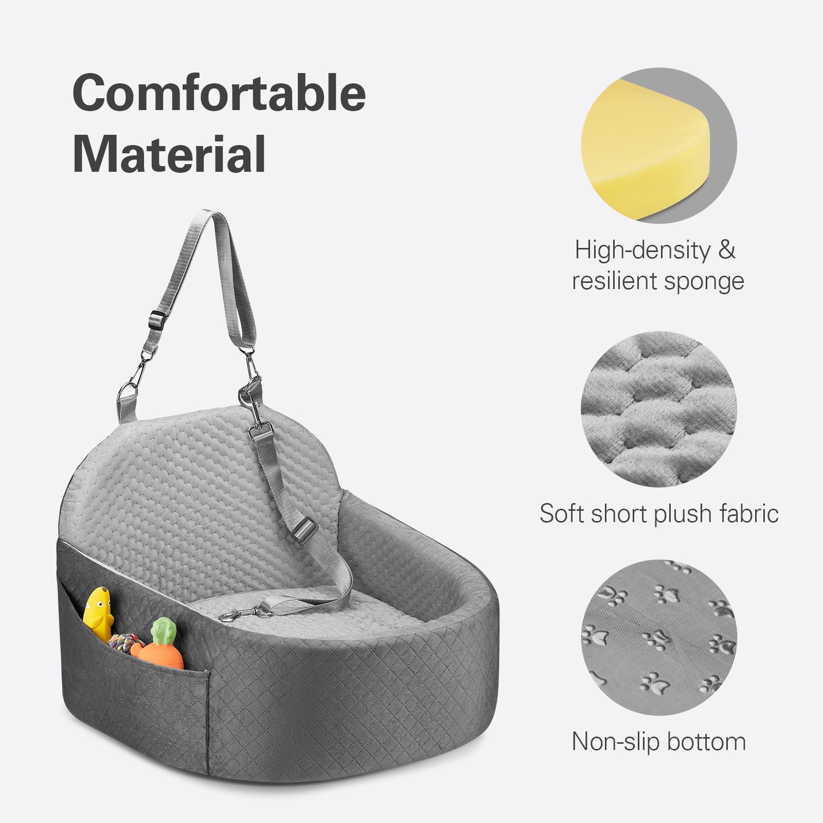 2024 New Version Pet Dog Car Seat Carrier Bed Soft Travel Safe Multipurpose Durable Pet Car Seat
