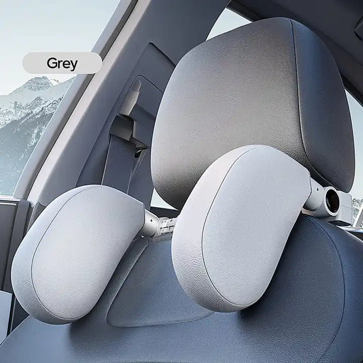 High-Quality Adjustable Dual-Sided Sleeping Cushion for Head and Neck Support - Car Pillow Seat Headrest - Delicate Leather