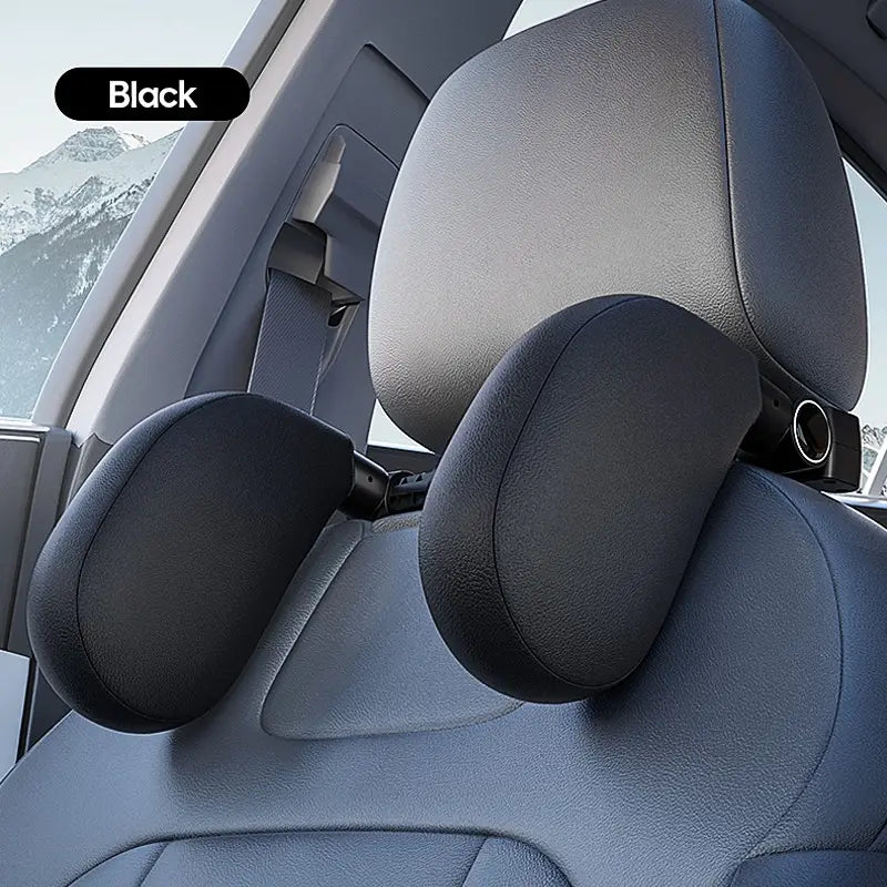 High-Quality Adjustable Dual-Sided Sleeping Cushion for Head and Neck Support - Car Pillow Seat Headrest - Delicate Leather