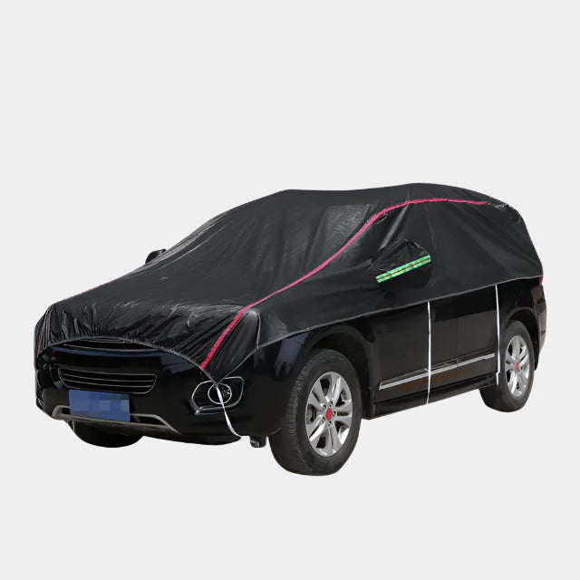 Universal Half Car Cover Waterproof Outdoor Oxford Car Cover Sun Rain UV Protection Dustproof Snowproof for SUV Sedan - Delicate Leather