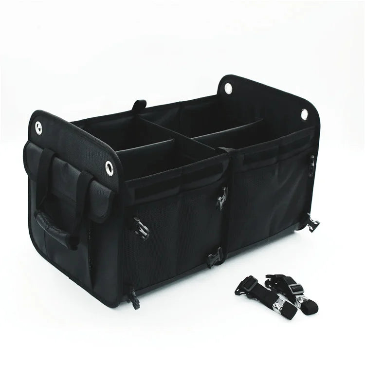 Collapsible Trunk Storage Organizer with Integrated Cooler, Spacious Multi-Compartment Design, and Waterproof Features for Cars