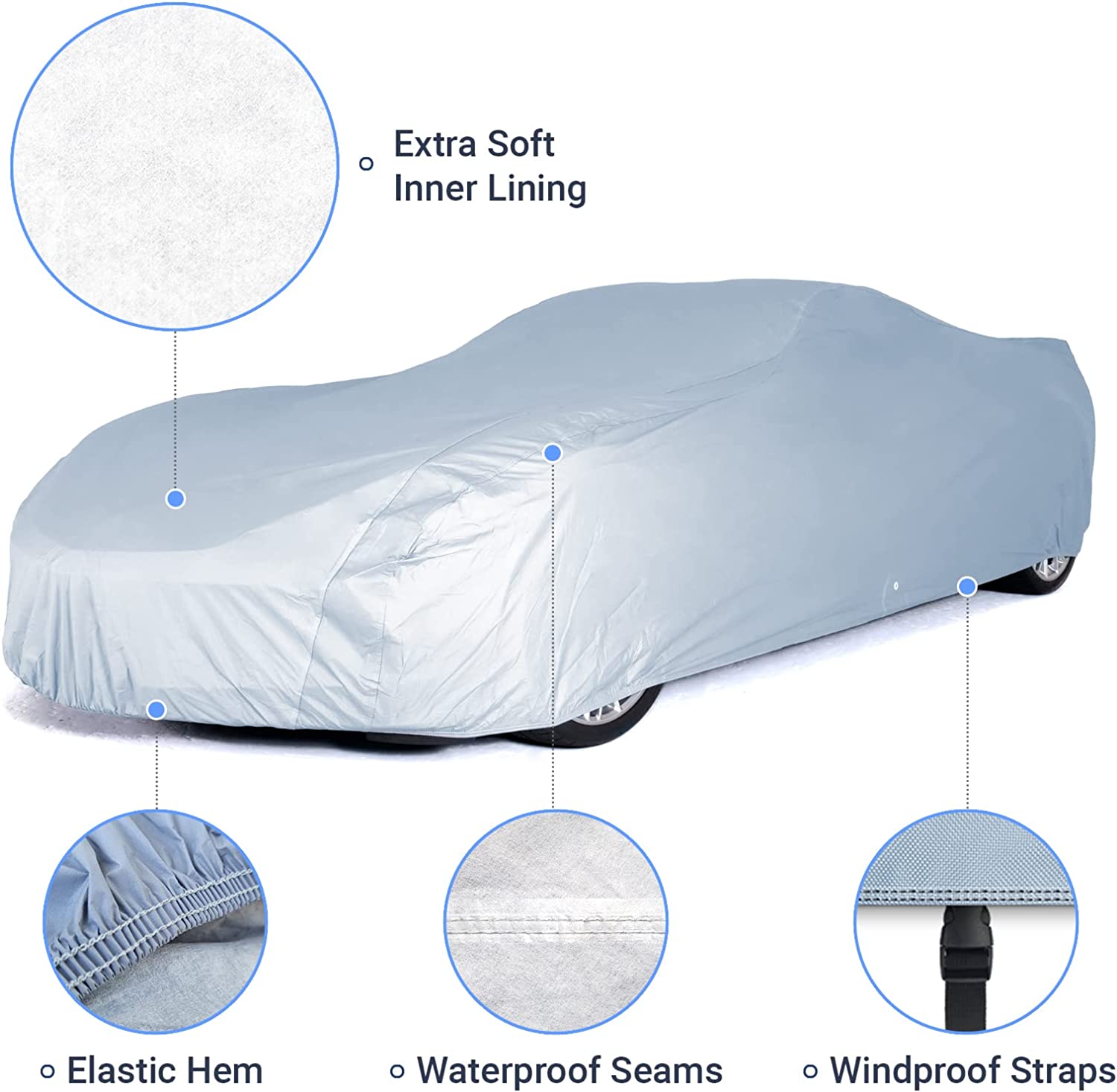 Waterproof Windproof All-Weather Car Cover - Half/Full Cover for Automobiles