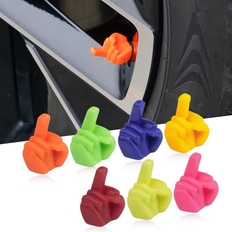 Factory Plastic Finger Colorful Stem Wheel Tire Valve Cap Cover - Tyre Caps for Bus, Car, Bike, Motor - Delicate Leather
