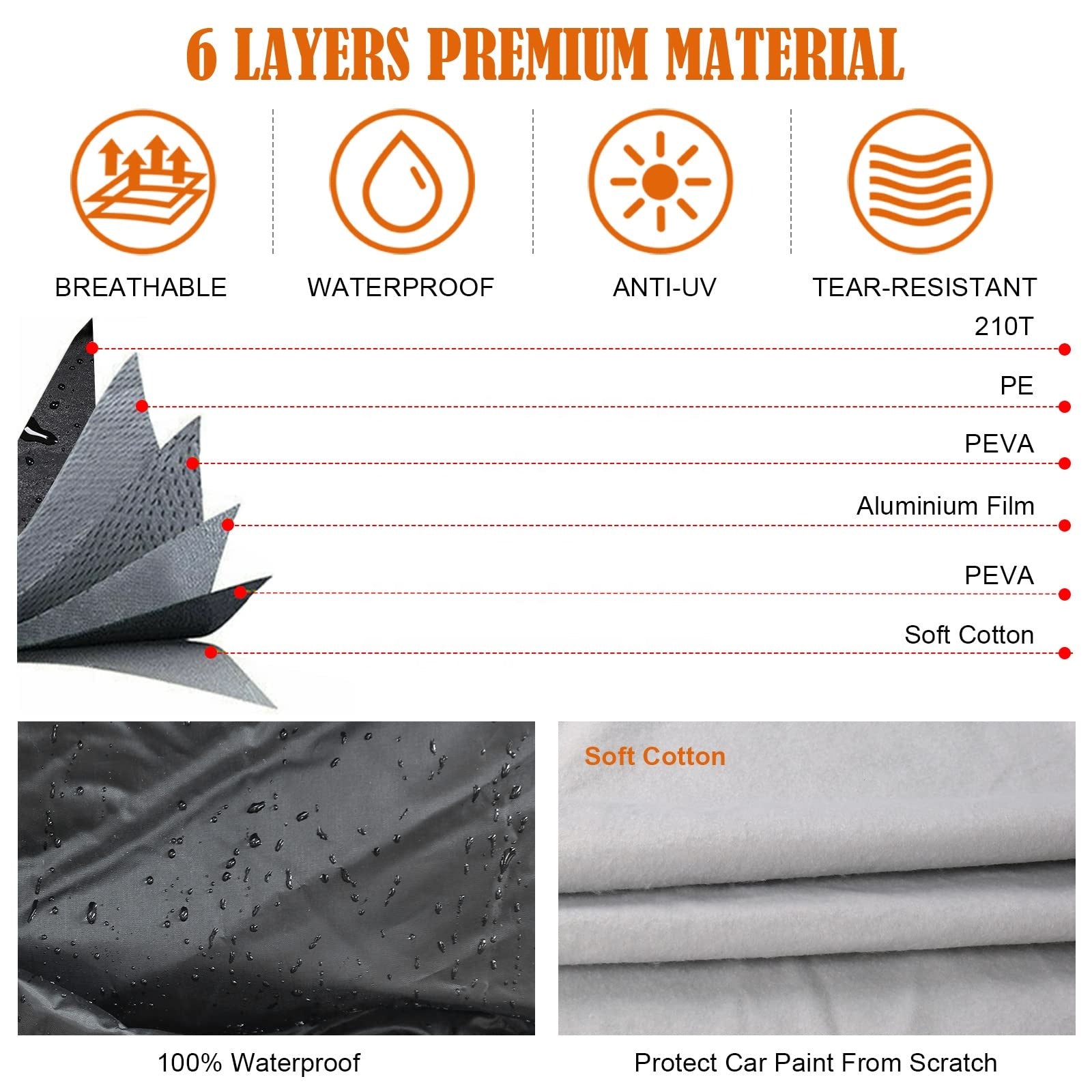 Waterproof Truck Cover for Double Cab 5ft, 6 Layers All-Weather Truck Cover