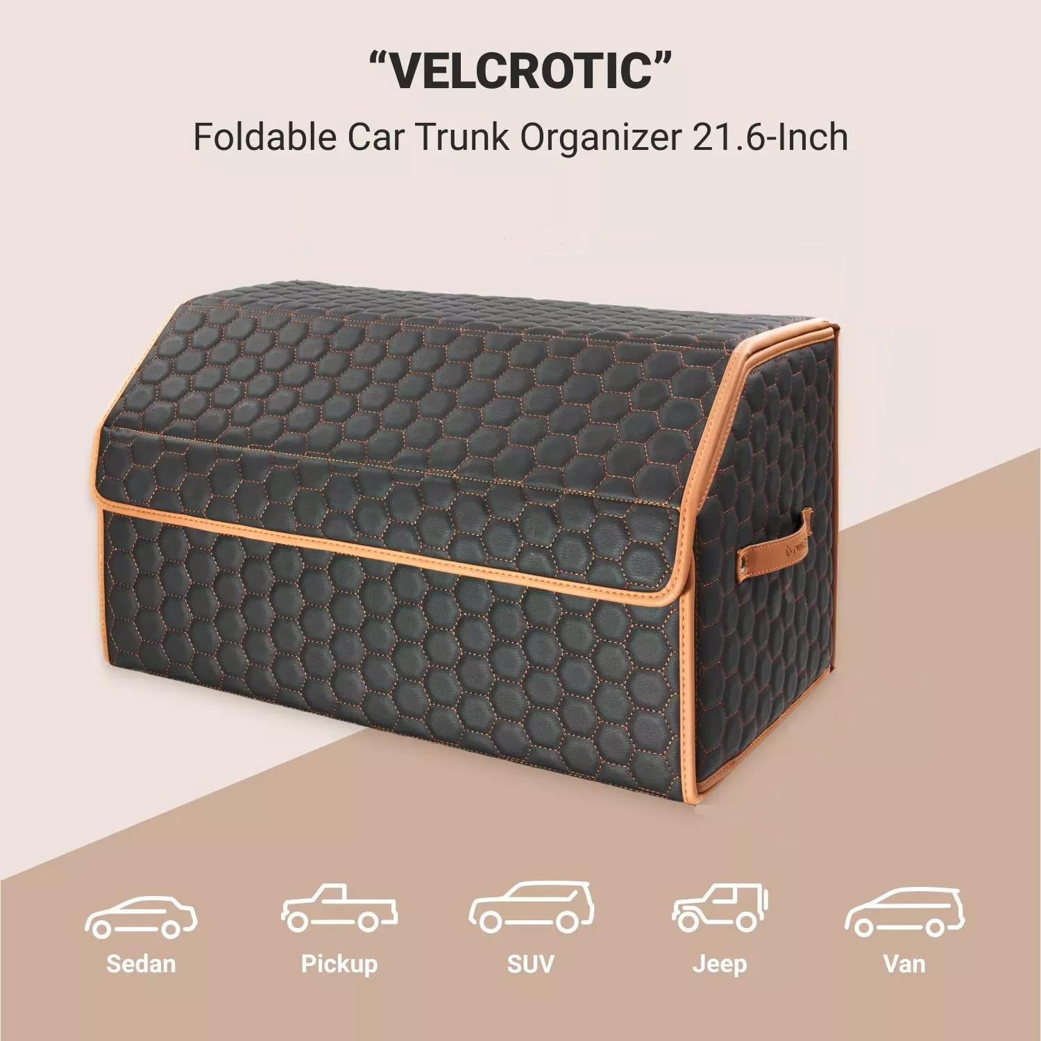 Multifunctional New Car Foldable Trunk Storage Box - Delicate Leather
