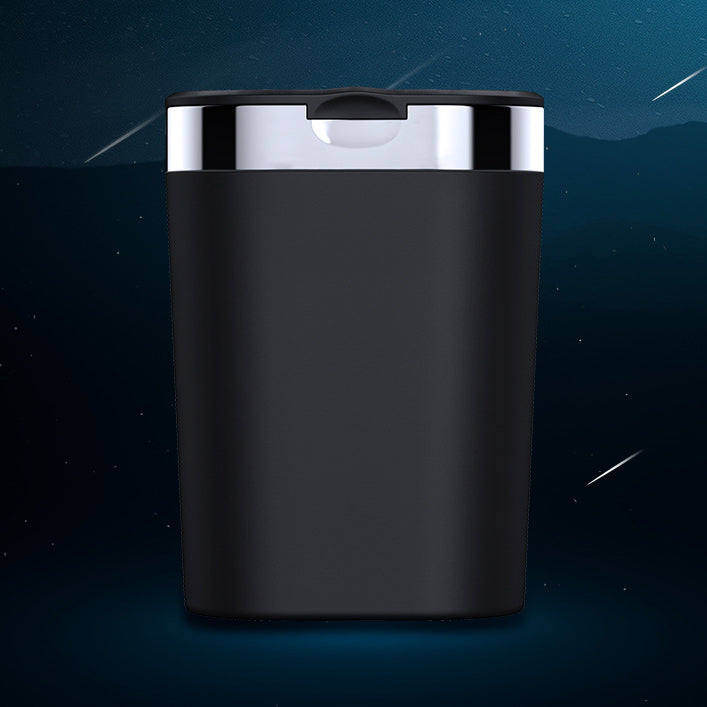 Car Ashtray Creative with Light Cover - Metal Lining, LED Light, One Key to Open, Mini Car Accessories with Lid and Trash Bag, Cute Car Organizer Bin, Small Garbage Can for Storage and Organization - Delicate Leather