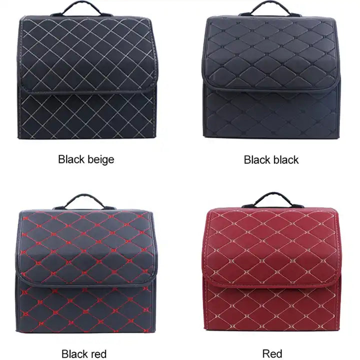 Big Trunk Organizer, Cargo Organizer SUV Trunk Storage Waterproof Collapsible Durable Multi Compartments LE12994 - Delicate Leather