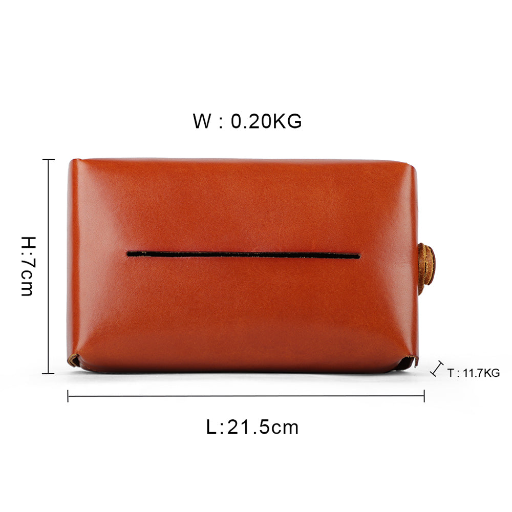 Vintage Genuine Leather Tissue Holder Case | Elegant Leather Tissue Box Storage