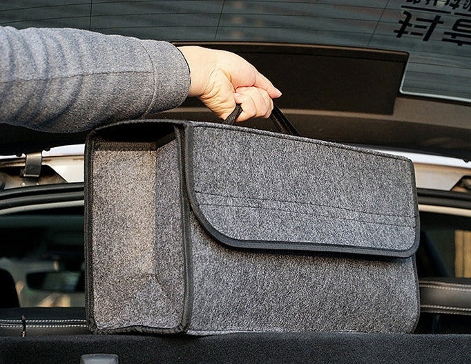 Car Trunk Felt Bag - Multi-Size Foldable Car Storage Bag and Glove Box Sundries Organizer - Delicate Leather