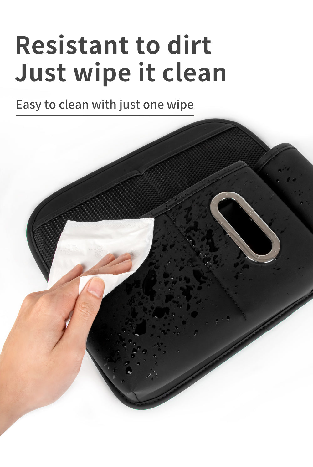 Multifunction Backseat Leather Car Back Seat Bag Organizer With Tablet Holder & 9 Storage Pockets - Delicate Leather