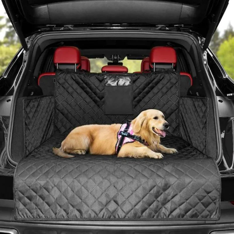 Premium Dog Car Seat Hammock: Durable Trunk Protector and Pet Transport Mat - Delicate Leather