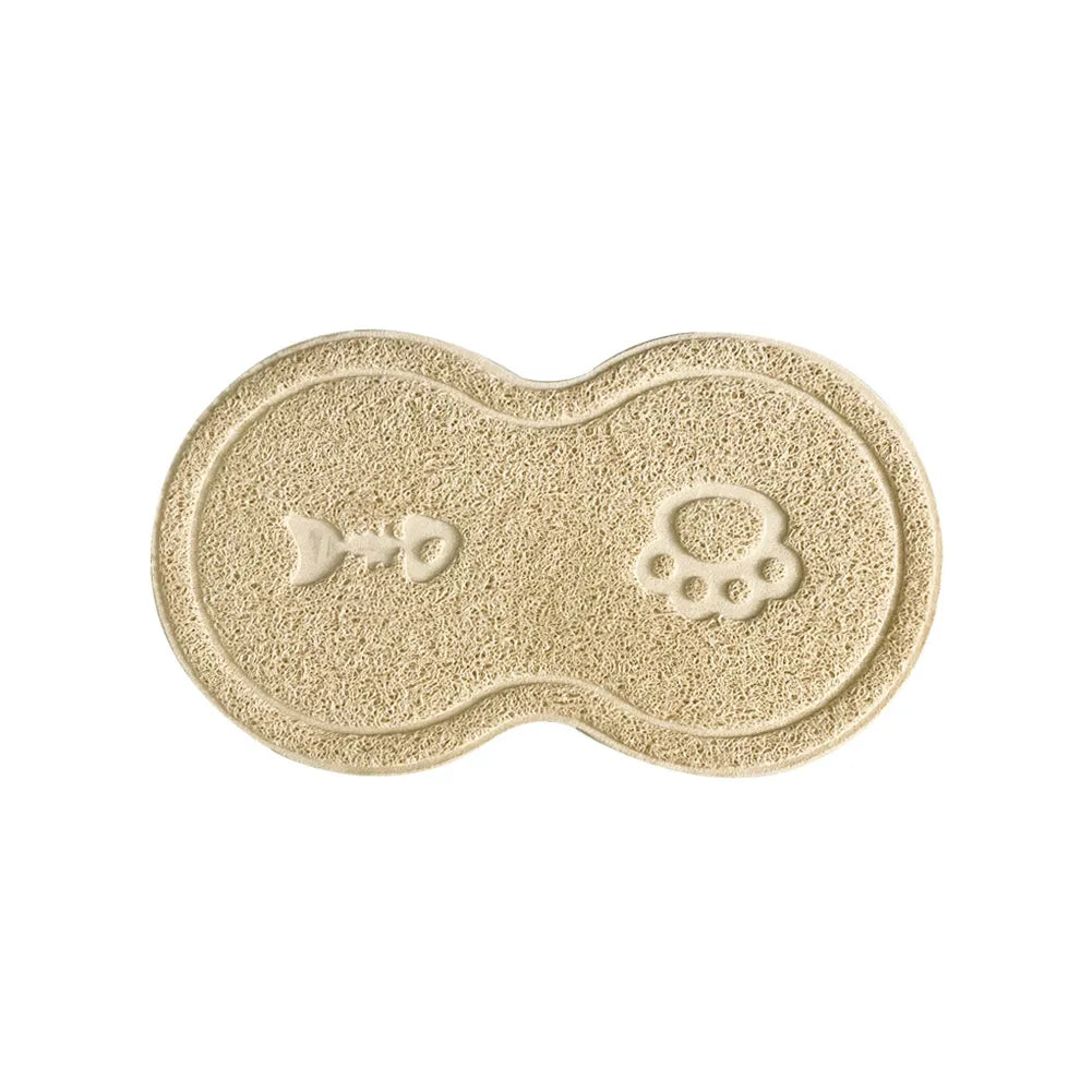 Pet Feeding Mat Dog Cat Eating Drinking Bowl Pad Waterproof Pet Litter Mat Puppy Water Food Dish Tray PVC Feed Placemat for Pet - Delicate Leather