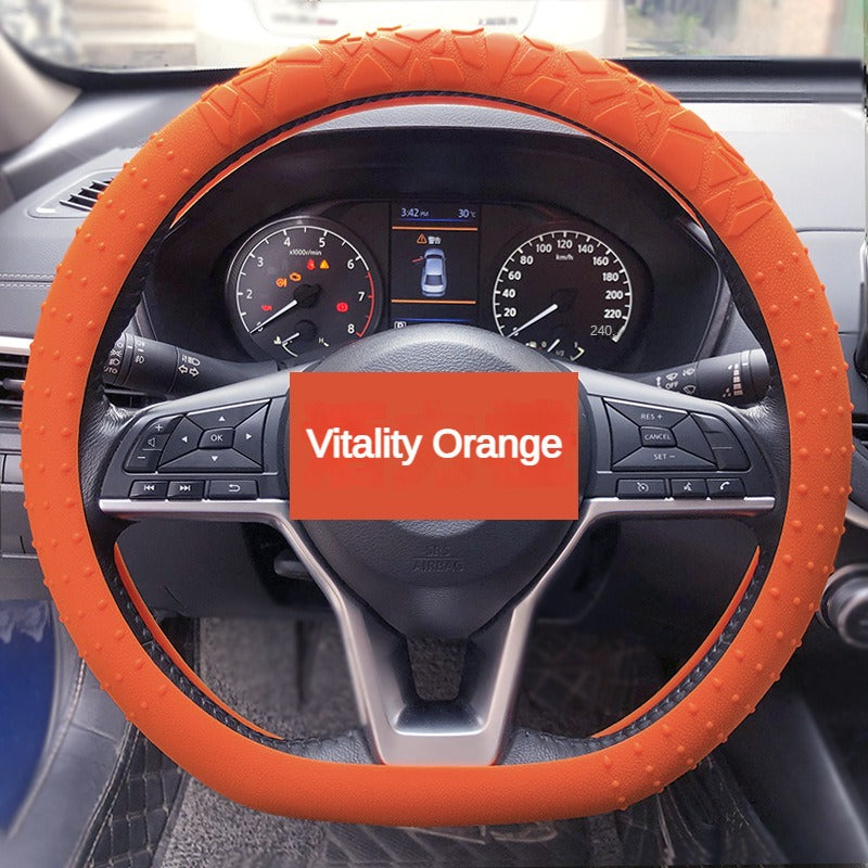 Custom Logo 13-16 Inch Round D Shape Universal Anti-Slip Silicone Colorful Sport Car Steering Wheel Cover