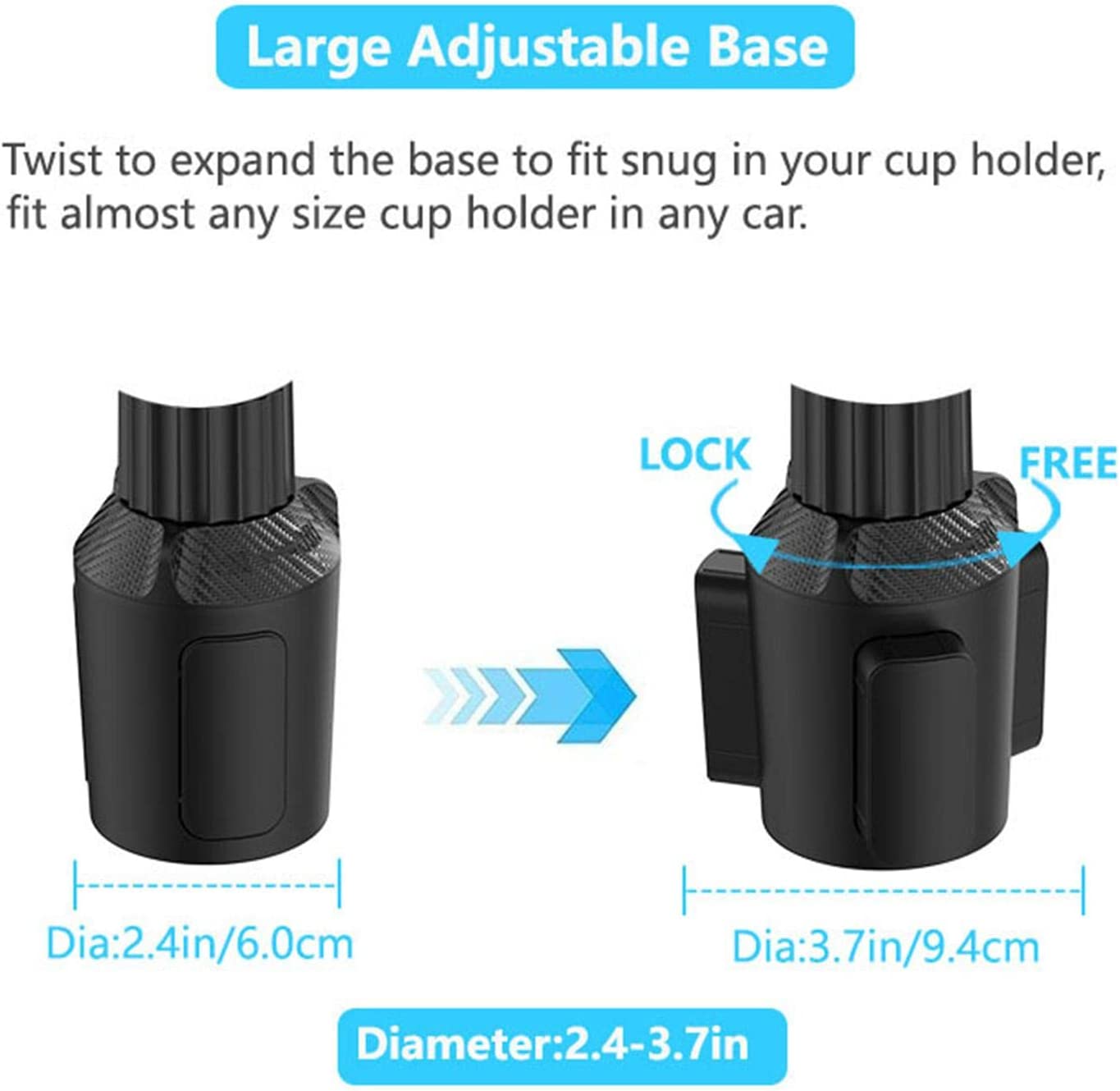 360 Degree Rotating Swivel Arm Car Tray - Drink, Coffee, Small Table, Food Shelving, Water Cup, Mobile Phone Holder, Custom fit for Car - Delicate Leather