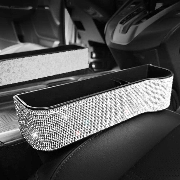 Car Seat Gap Filler Organizer, Custom Fir For Your Cars, Bling Sparkle Crystals Car Seat Side Gap Filler - Console Storage Organizer - Delicate Leather