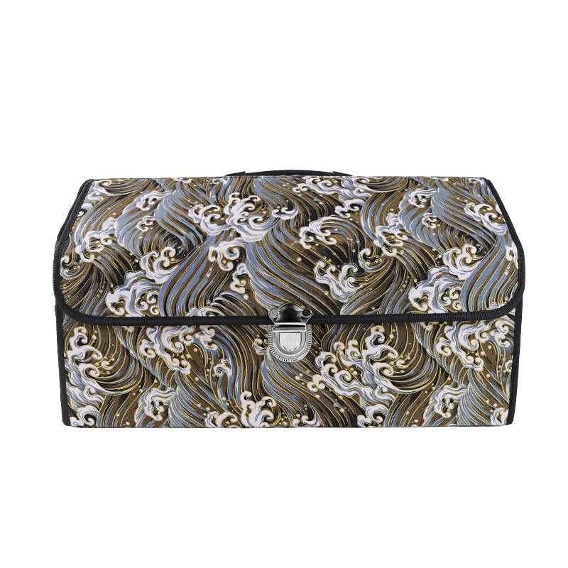 Foldable Car Storage Organizer with Leather Finish for Car Trunk Storage - Delicate Leather