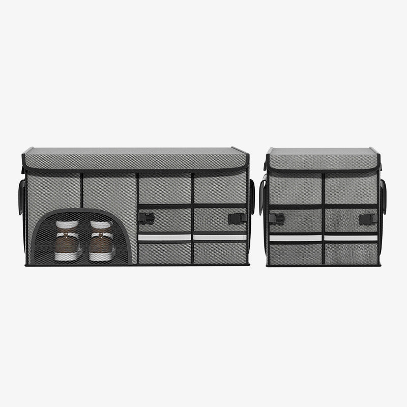 Car Glove Box Organizer Bag - Foldable Car Storage Box Trunk and Seat Organizer - Delicate Leather