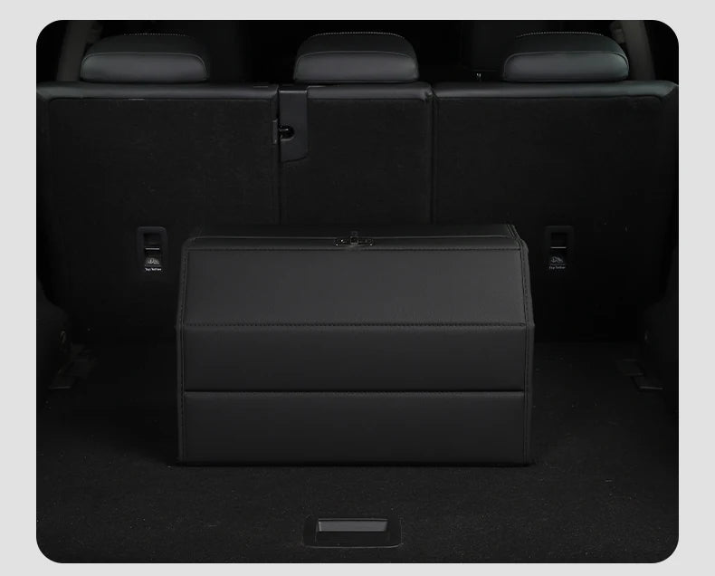 Car Storage Organizer, Cargo Organizer SUV Trunk Storage Waterproof Collapsible Durable Multi Compartments - Delicate Leather