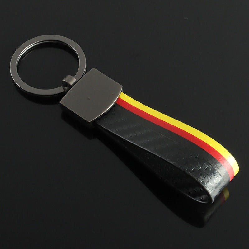 Sublimation Car Keychain with Logo - Custom Luxury PU Leather Key Holder Keyring - Delicate Leather