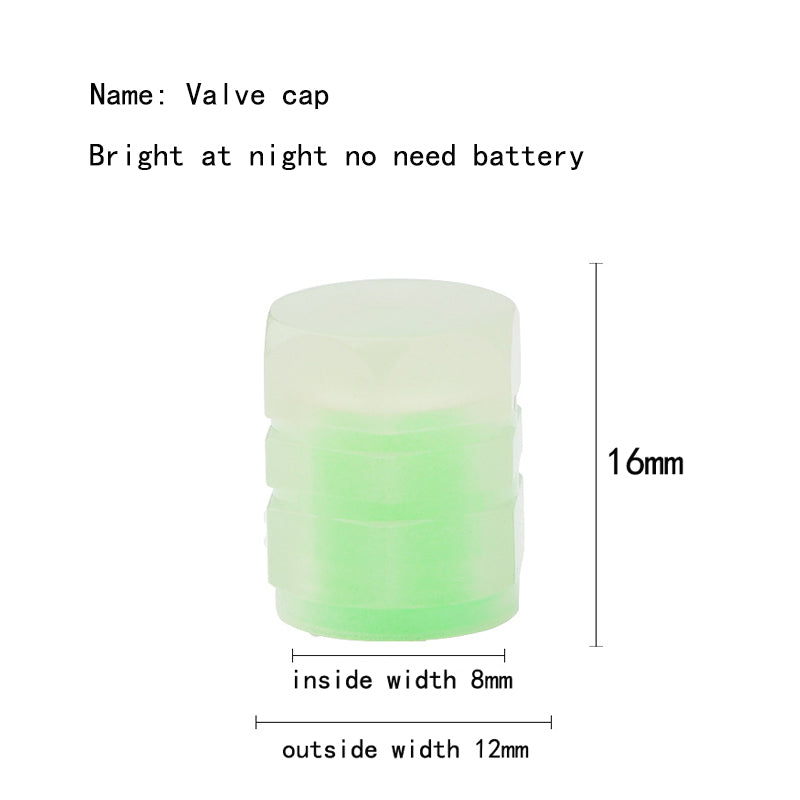 Luminous Tire Valve Hat - Glowing Dust Proof Cover Car Tire Wheel Hub Auto Accessories - Delicate Leather
