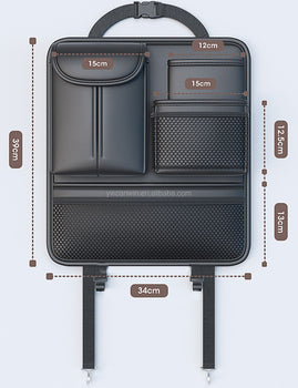 PU Leather Premium Car Seat Back Organizer - Delicate Leather