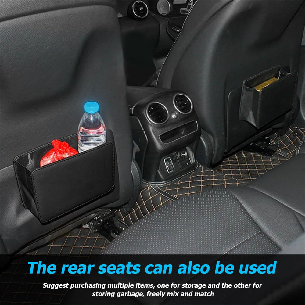 Car Trash Bin - Portable Leak Proof Waterproof Leather Foldable Mini Car Trash Can, Car Accessories