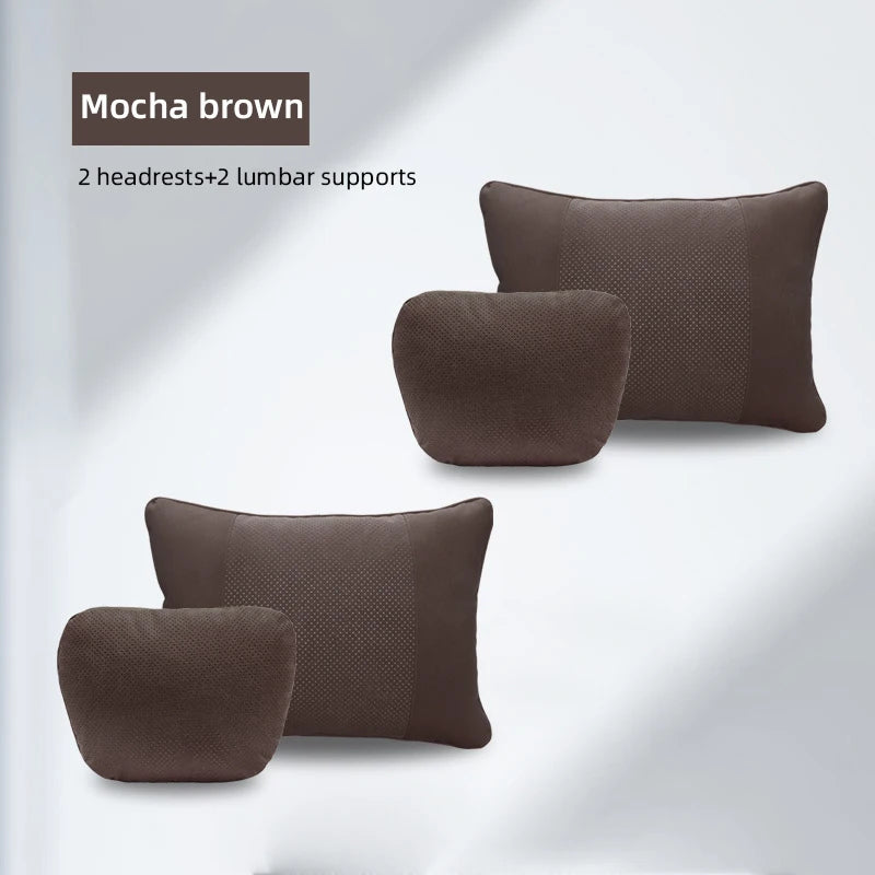 Enhance Your Driving Comfort with the Universal Car Seat Pillow: Soft and Luxurious Space Leather for Neck Support - Delicate Leather