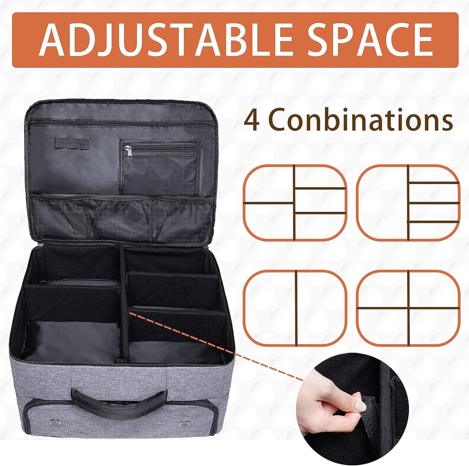 Large Storage Space Adjustable Double Layer Car Golf Trunk Organizer Bag - Delicate Leather