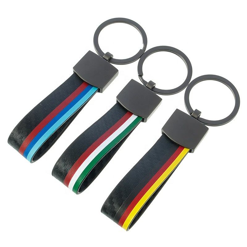 Sublimation Car Keychain with Logo - Custom Luxury PU Leather Key Holder Keyring - Delicate Leather