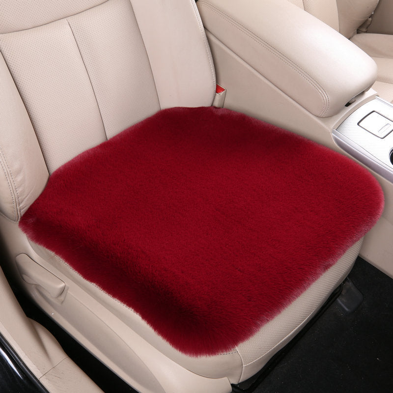 Luxury 9-Piece Set Fur Car Seat Cover Cushion with Neck Pillow for Winter - Delicate Leather