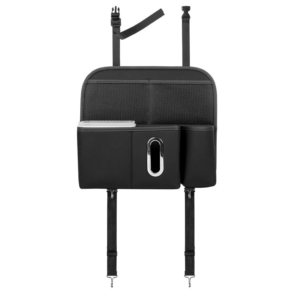 Multifunction Backseat Leather Car Back Seat Bag Organizer With Tablet Holder & 9 Storage Pockets - Delicate Leather