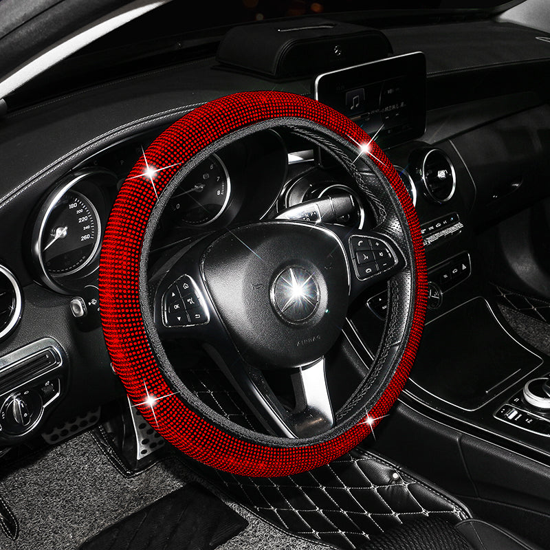 Hot Selling Luxury Colorful Bling Crystal Velvet Car Steering Wheel Cover - Universal Fit