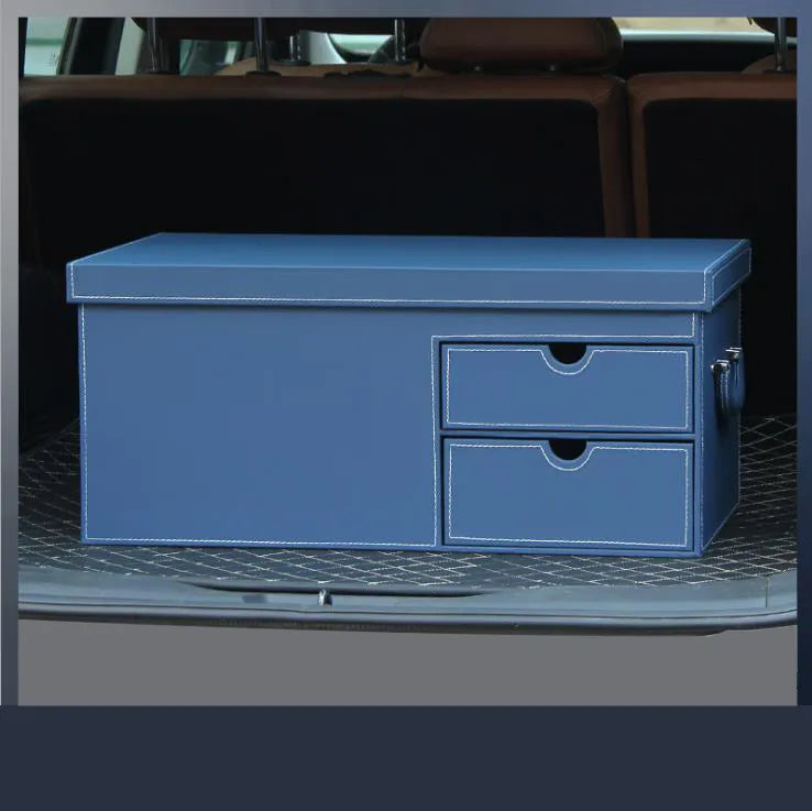 Premium Folding Storage Box with Drawer Design - Organize Your Space with Style - Delicate Leather