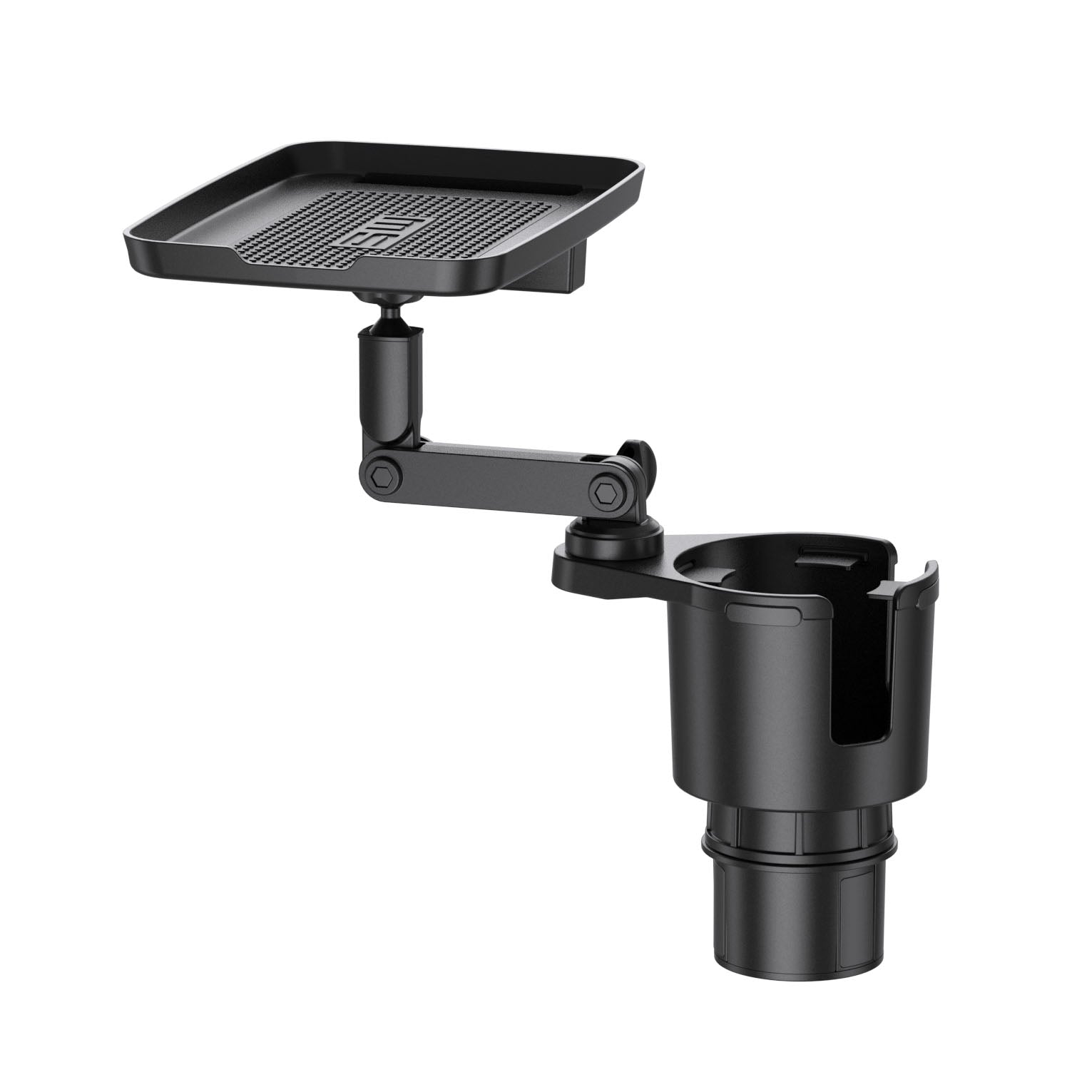 3 in 1 Car Phone Holder - Adjustable Height Car Cup Holder Tray with Expandable Base, Custom fit for Car - Delicate Leather