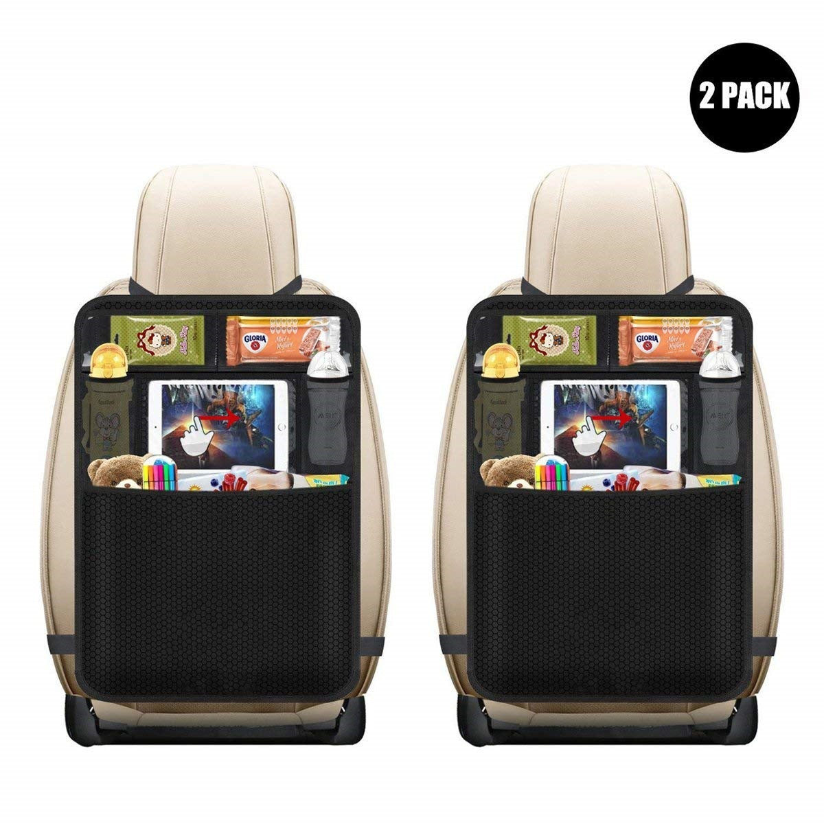 Foldable Waterproof Car Trash Can with Cup Holder | Delicate Leather - Delicate Leather