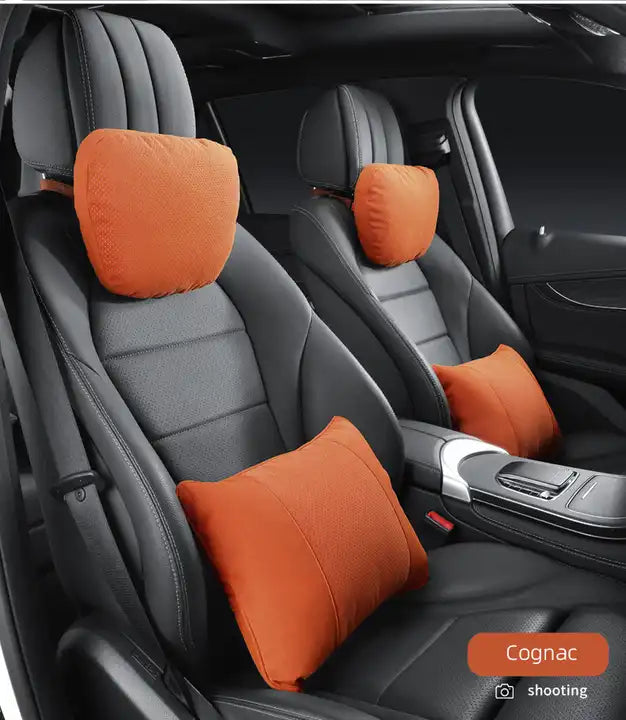 Enhance Your Driving Comfort with the Universal Car Seat Pillow: Soft and Luxurious Space Leather for Neck Support - Delicate Leather